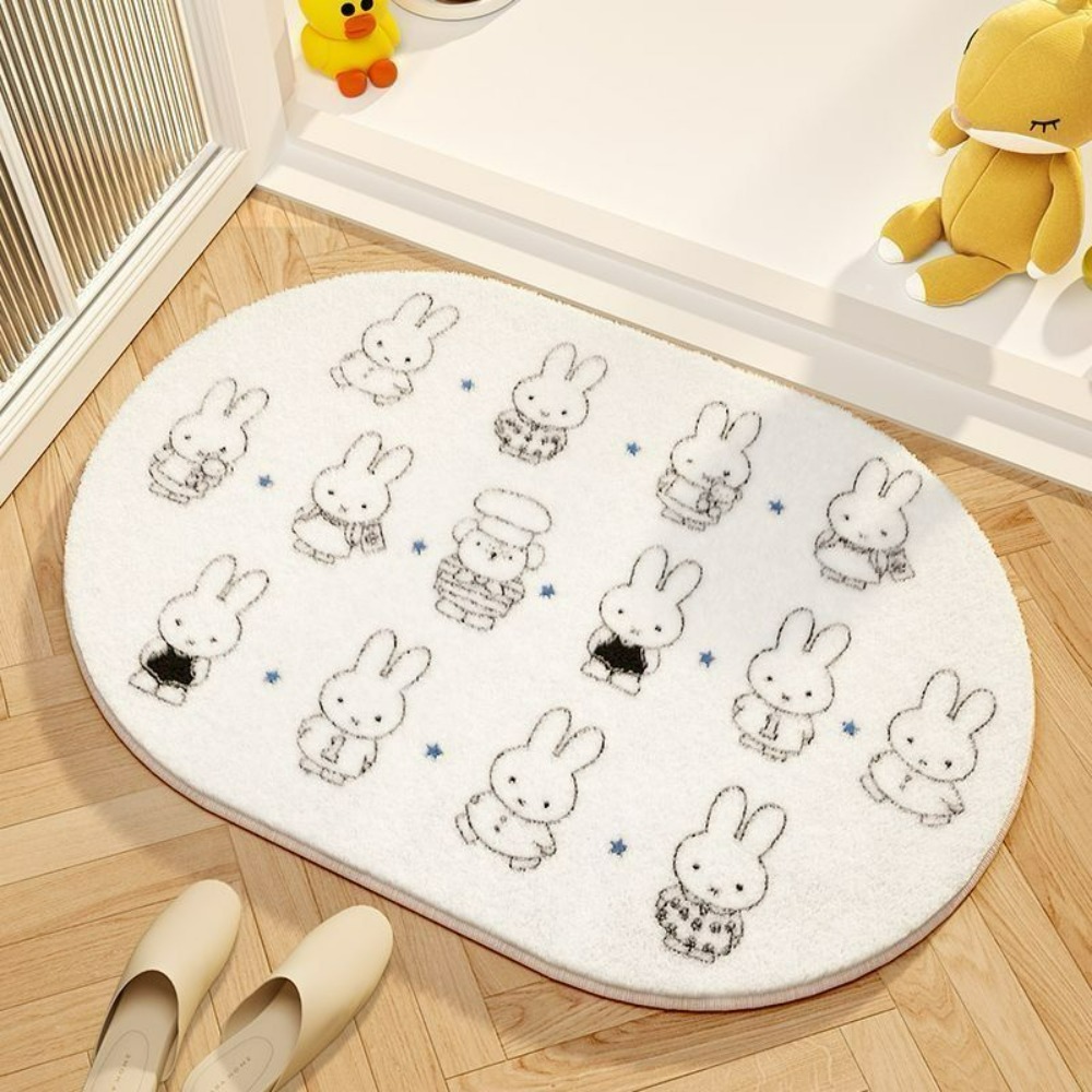 Home Edit Bathroom - Tapete de Chão Miffy Cartoon, Macio,