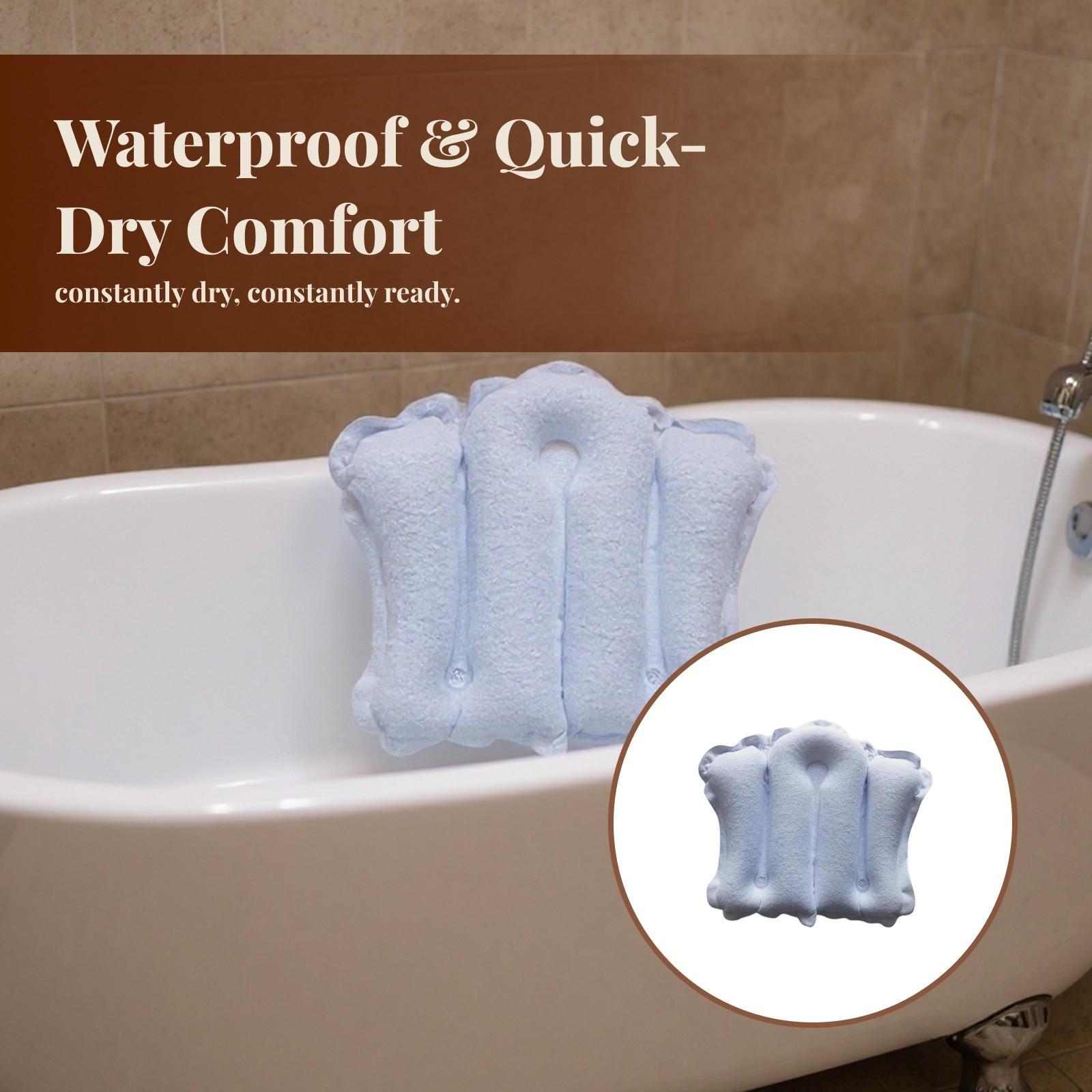 Bathtub Pillow Inflatable - Almofada Inflável para Banheira com Ventosas,