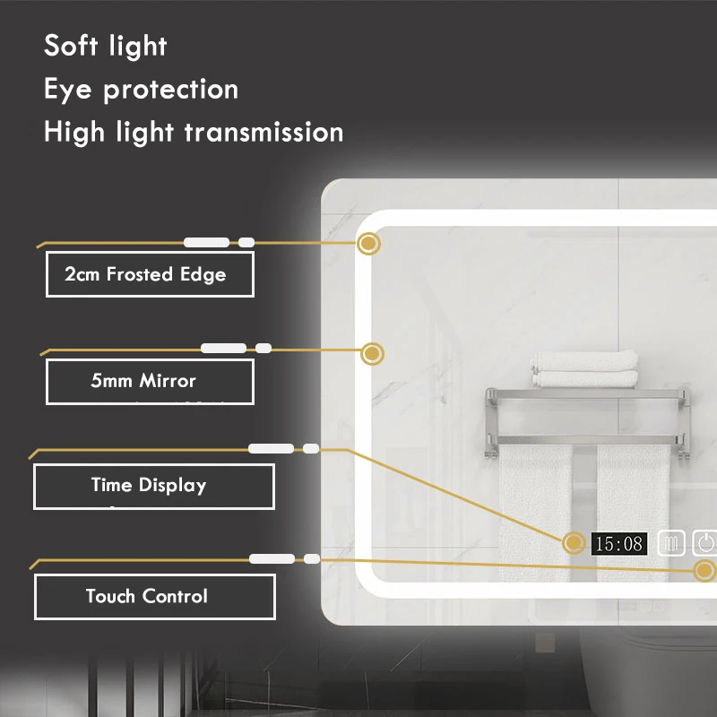 Espelho de Banheiro Retangular - Bathroom Mirror Led avaliação e preço