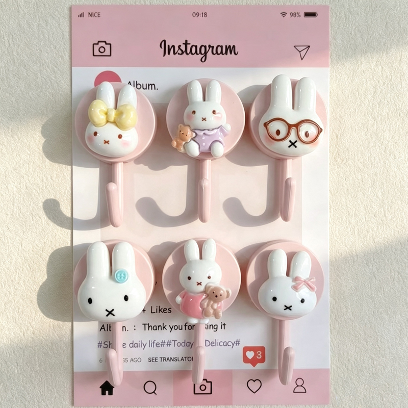 Gancho Adesivo Miffy Fofo Sem  - Home Edit Bathroom Organizer avaliação e preço